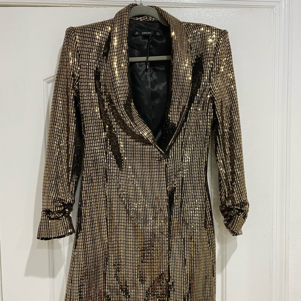 Zara Brand new Gold Blazer Dress